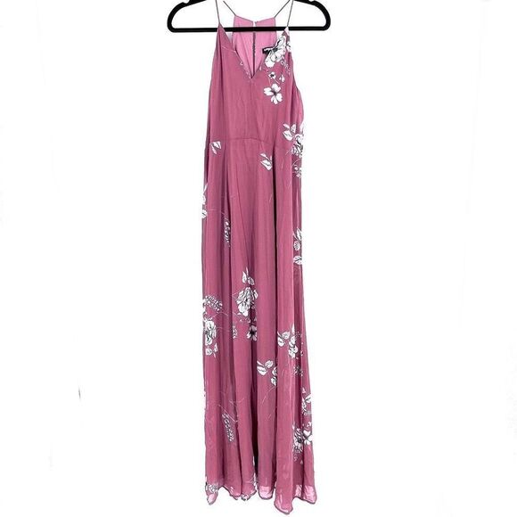 Nwt Express Floral Maxi Dress XS Halter Strap Pink - Picture 7 of 10
